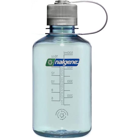 JJEAN-Sustain Tritan BPA-Free Water Bottle Made with Material Derived from 50% Plastic Waste (Using ISCC Certified Mass Balance), 16 OZ, Narrow Mouth, Seafoam