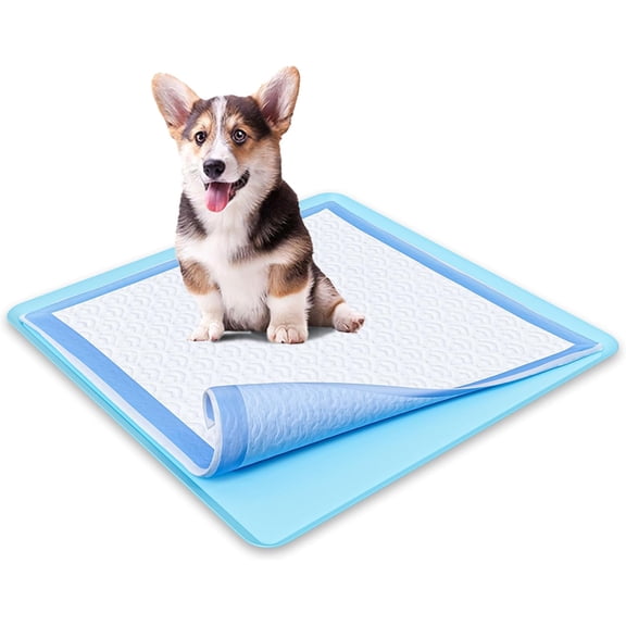 JJEAN-TidyFriend Dog Pee Pad Holder Tray - Fits Up to 24 x 24 Pee Pad Holder for Dogs - Stable Grip, Raised Edges, Quick-Wipe Silicone Surface Dog Pad Holder for Indoor Flooring Protectio