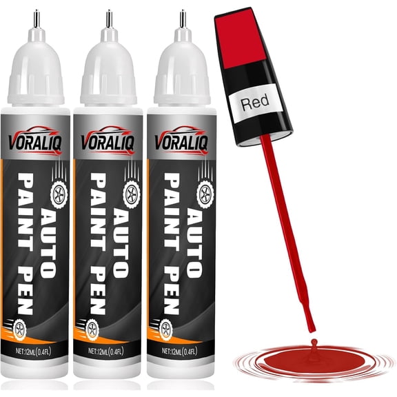JJEAN-Touch Up Paint for Cars, 3-Pack - Red Car Scratch Repair Pen, Color Accurate Automotive Touch Up Paint, Long-Lasting Scratch Resistance, Fast-Drying & User-Friendly, Safe & Water-Resistant for