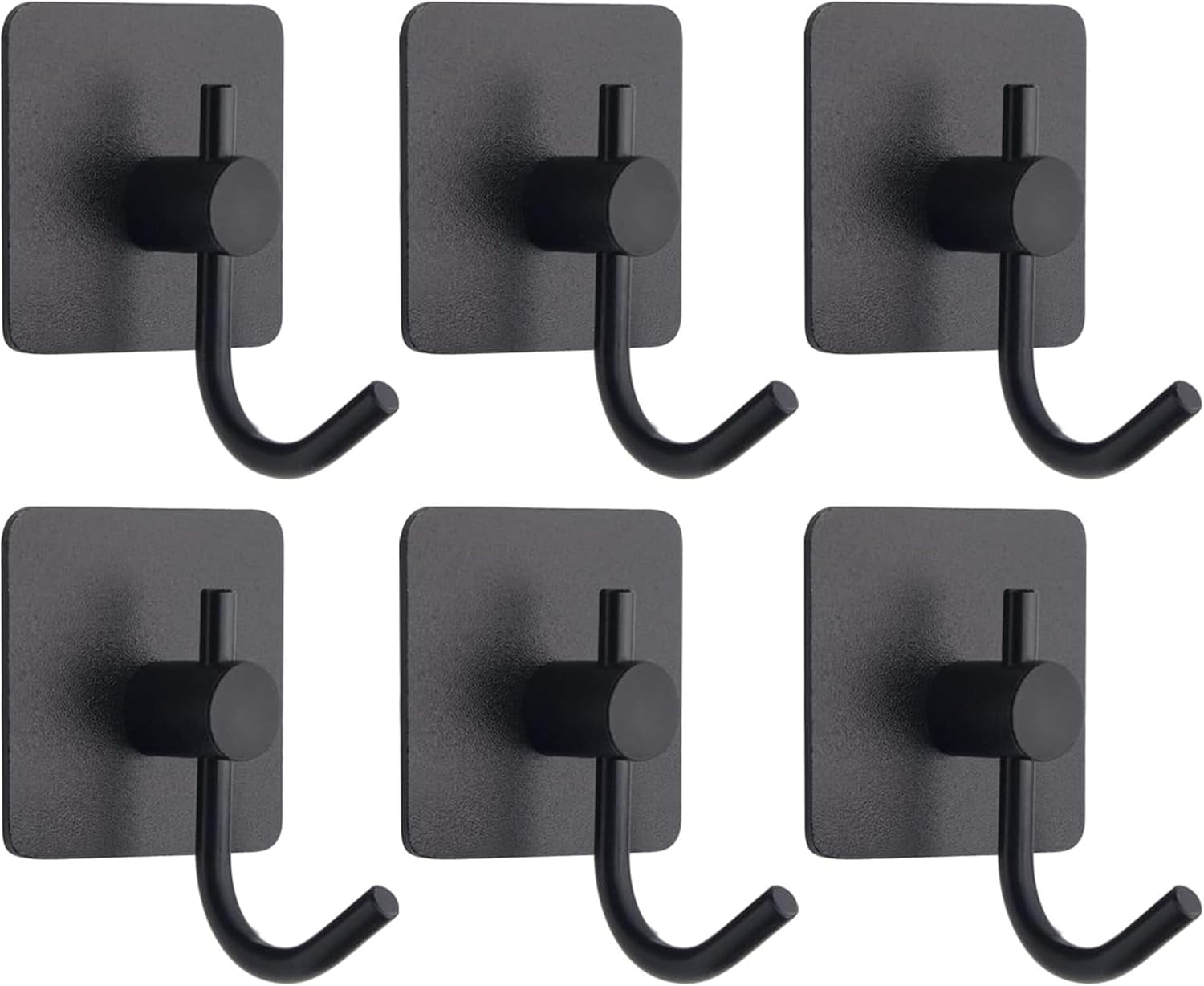 JJEAN-Towel Hooks - Heavy Duty Wall Robe Coat Hook for Hanging- Shower Hooks (Black, \u201c J \u201dShape 6PC)