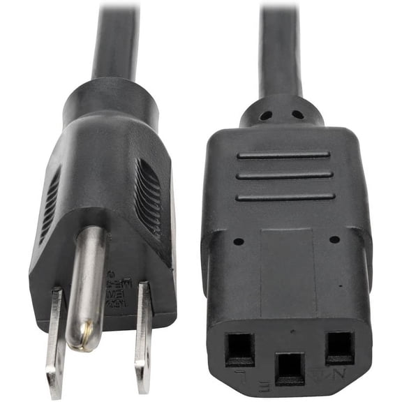 JJEAN-Tripp Lite Standard Computer Power Cord 10A,18AWG (NEMA 5-15P to IEC-320-C13) 4-ft.(P006-004) Black