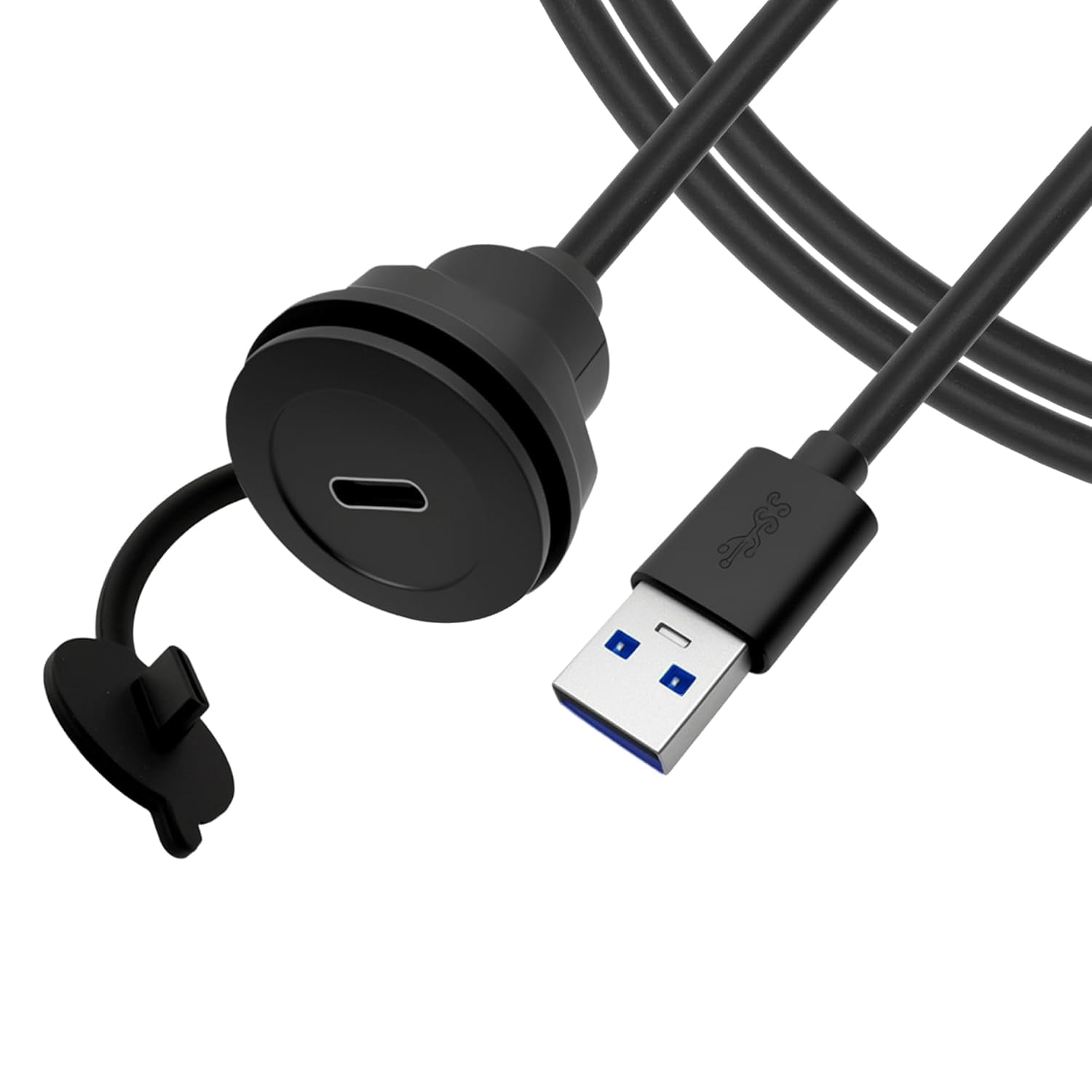 Usb Threaded JJEAN-USB A 3.0 to USB C Panel Mount Extension Cable USB3.0 Male to ...