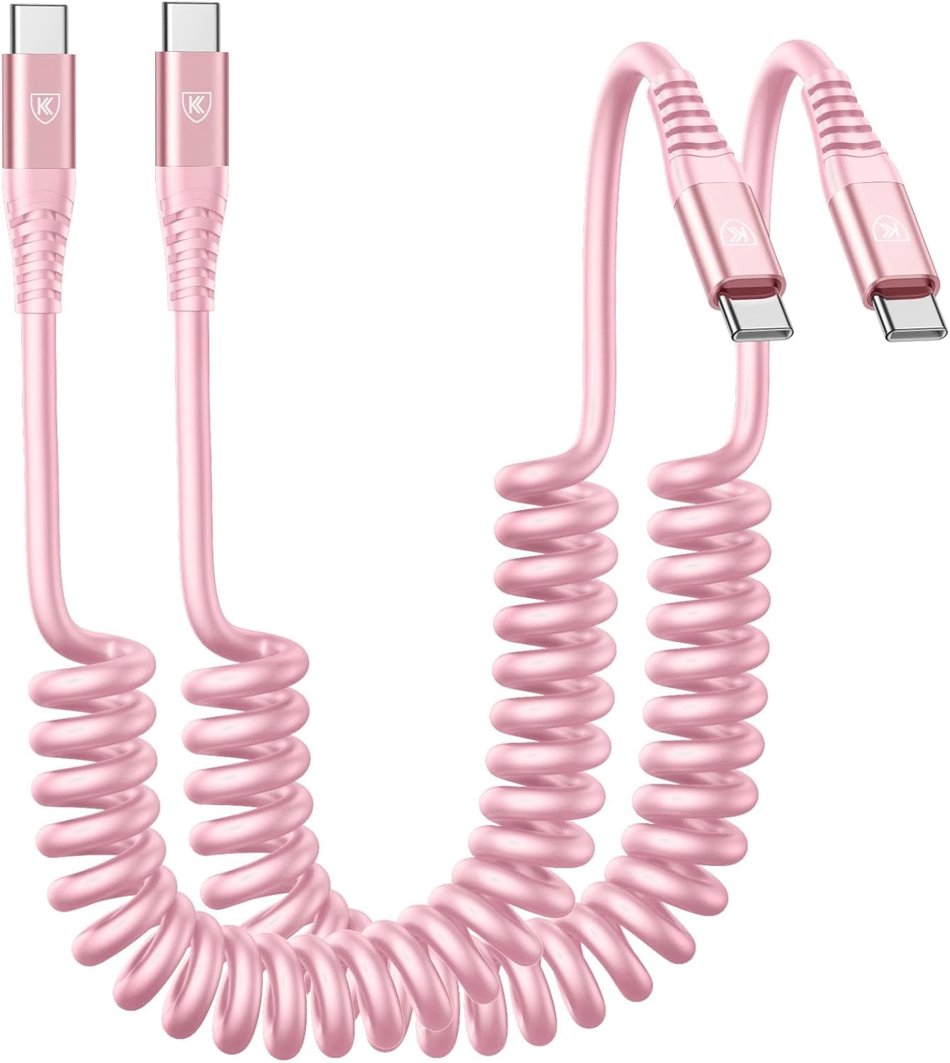 JJEAN-USB C to C Cable 6FT, 2Pack Coiled USB C Fast Charging Cable for Car, CarPlay iPhone USB-C Cable/Android Auto USB C Cord, USB Type C Cable for iPhone 17/16/15/Pro Max/Samsung Galaxy S23 and Mor