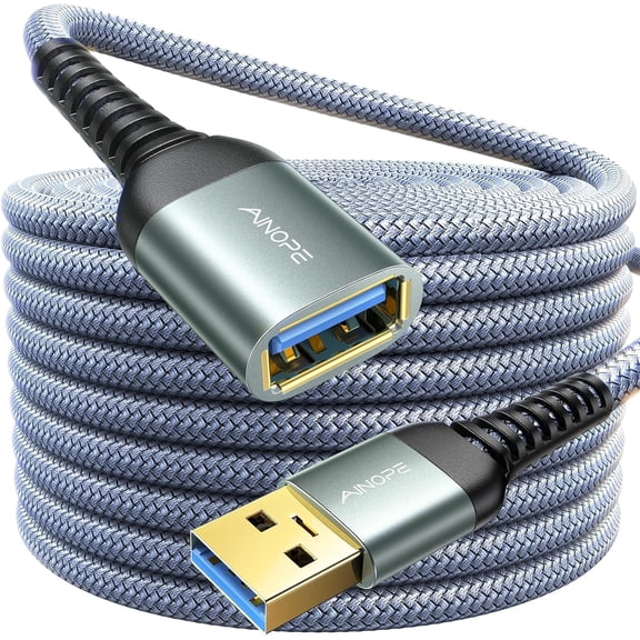 JJEAN-USB Extension Cable,USB Extender,USB 3.0 Extension Cable, Male to Female Cord High Data Transfer Compatible with Webcam,Keyboard,Flash Drive,Hard Drive,Printer,3.3FT,Grey