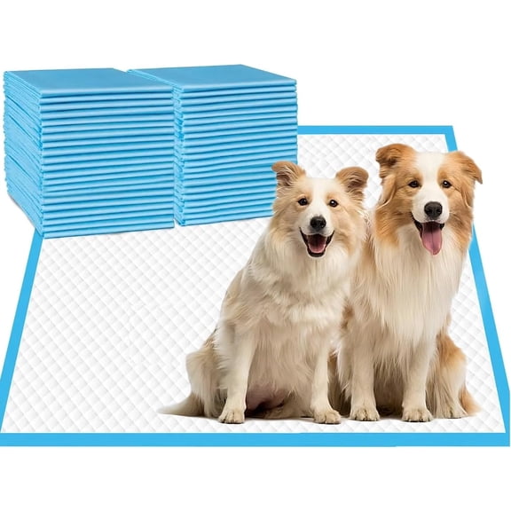 JJEAN-Ultra-Absorbent Puppy Pee Pads  Large 24x24 Inch, Leak-Proof & Quick-Dry Potty Training Pads (40-Pack), Durable Protection for Dogs  Blue & White
