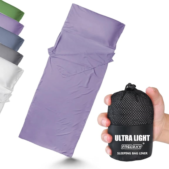 JJEAN-Ultralight Sleeping Bag Liner - Lighter & Compact, 3 Sizes Travel Sheets & Adult Sleep Sack, Comfy Breathable & Cooling & Silky Soft, Quick-Drying, for Backpacking, Hotel, Camping, Hostels