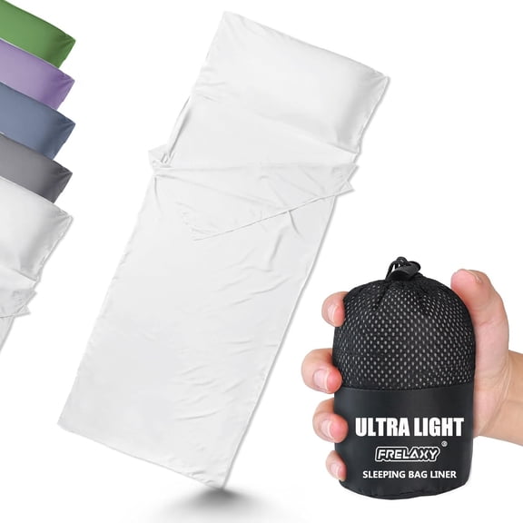 JJEAN-Ultralight Sleeping Bag Liner - Lighter & Compact, 3 Sizes Travel Sheets & Adult Sleep Sack, Comfy Breathable & Cooling & Silky Soft, Quick-Drying, for Backpacking, Hotel, Camping, Hostels