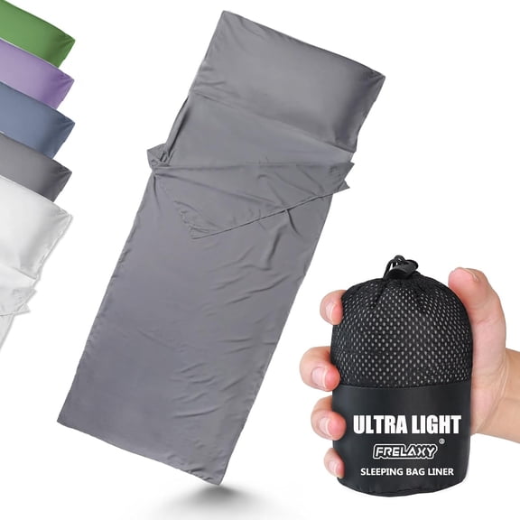 JJEAN-Ultralight Sleeping Bag Liner - Lighter & Compact, 3 Sizes Travel Sheets & Adult Sleep Sack, Comfy Breathable & Cooling & Silky Soft, Quick-Drying, for Backpacking, Hotel, Camping, Hostels