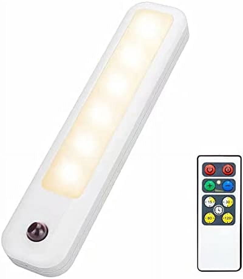 JJEAN-Under-Counter Light Bar,Dimmable Night Lighting with Battery Operated,Stick On Cabinet Light Bar,Auto-Off Timer 15,30,60,120 Minutes for Closet,Stairs,Shelf