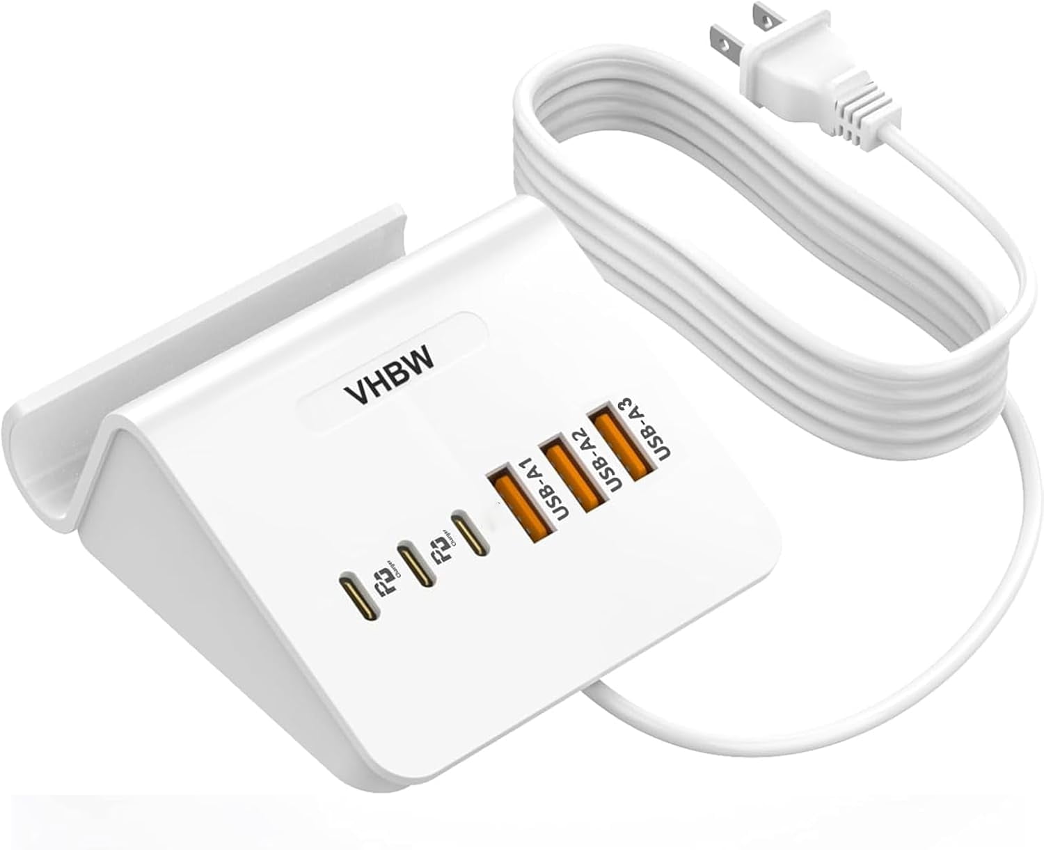 JJEAN-VHBW USB C Charger Block,6 Port 3A and 3C Multiple USB Charging Station,35W Fast USB C Charging Plug for iPhone 15/15pro/14/13/12,Samsung Galaxy S23/S22/S21,etc(6USB-3A3C-White)