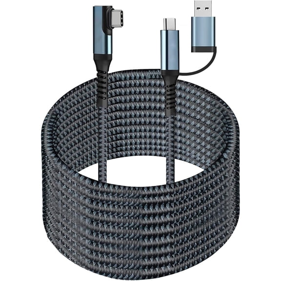 JJEAN-VR Link Cable 20FT Compatible for Oculus Quest 2, USB 3.2 Type C to C 5Gbps High Speed Data Transfer & Fast Charging Cord Compatible for Virtual Reality Headset and PC Gaming