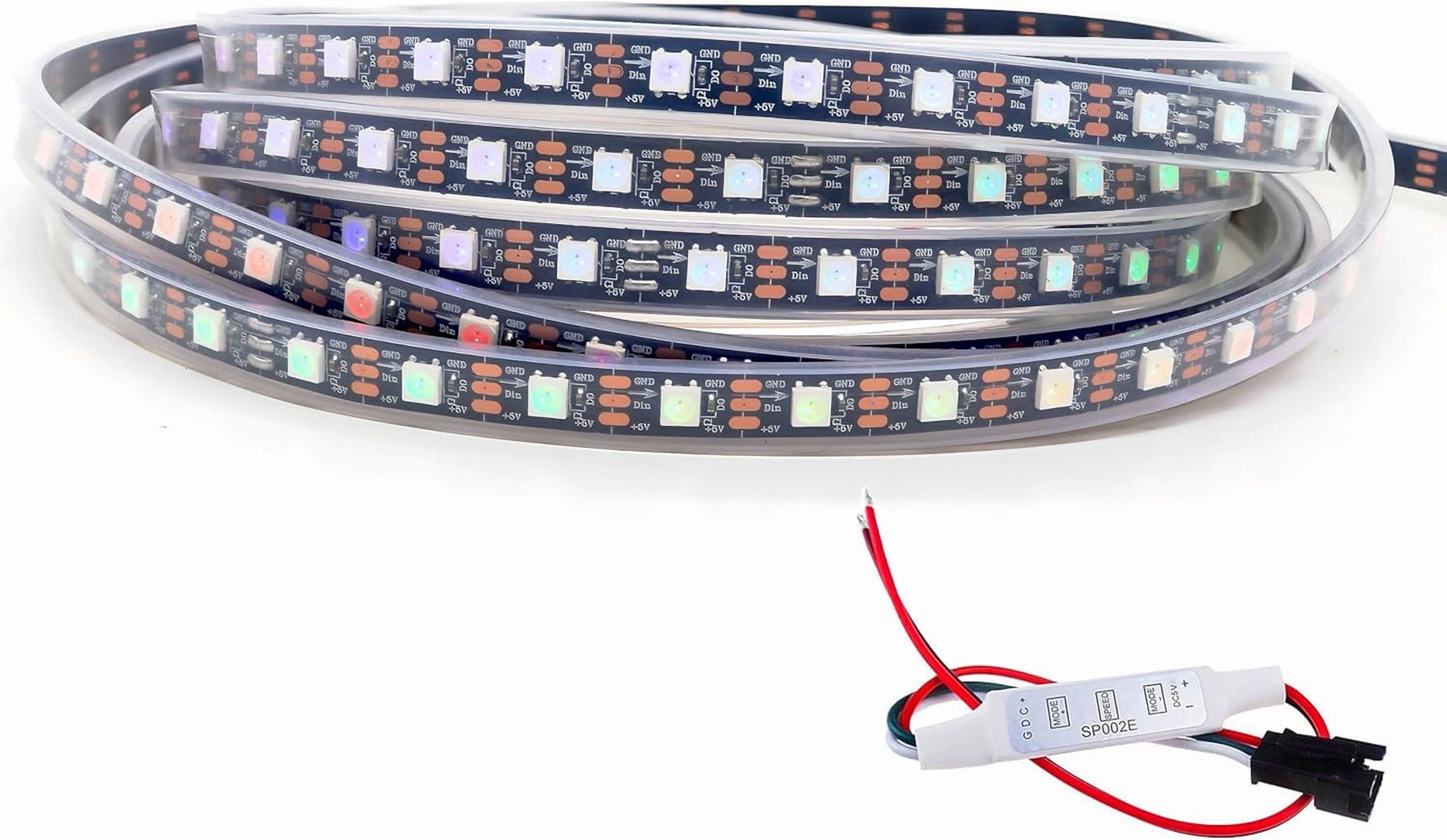 JJEAN-WS2812B LED Strip SMD 5050 Individual Addressable 60Pixels/m ...