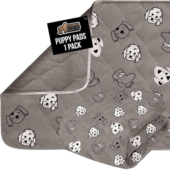 JJEAN-Washable Puppy Pads, 18x12, Slip Resistant Dog Crate Mat, Waterproof Cloth Pee Pad for Training Puppies in Playpen, Reusable Pet Incontinence Blanket, Protects Sofa, Dog Faces