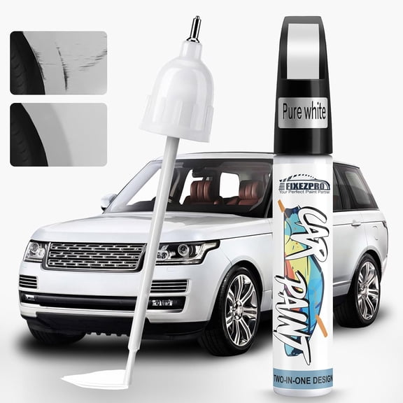 JJEAN-White Car Paint Touch Up, Car Paint Scratch Repair Pen, Color Accurate Automotive Paint Quick and Easy Fix Vehicles Chip Rim Scuff Repair