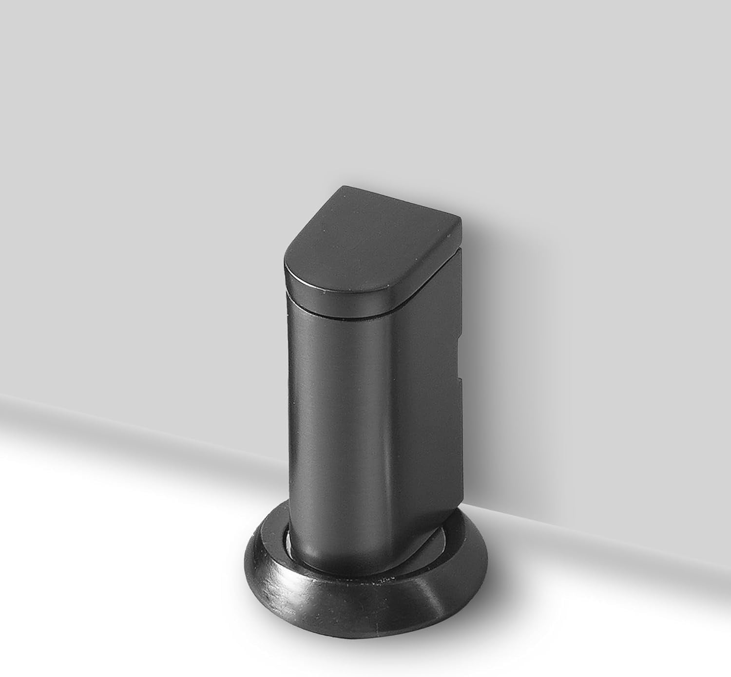 JJEAN-Windproof Magnetic Door Stoppers No Drilling Door Stop Strong Magnet Keep Door Open Door Catch Holder Wall Protect with Screws and 3M Adhesive, Matte Grey, 1 Pack