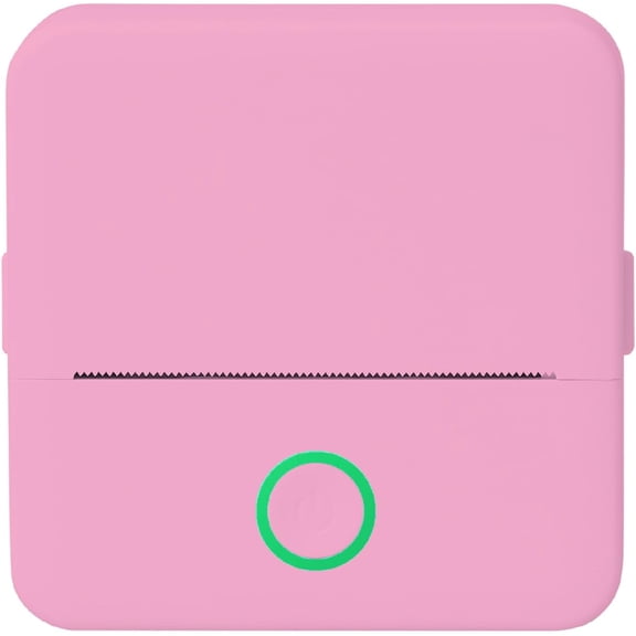 JJEAN-Wireless Mini Portable Thermal Printer Label Maker, Paper Included for Android and iOS Phone - Pink