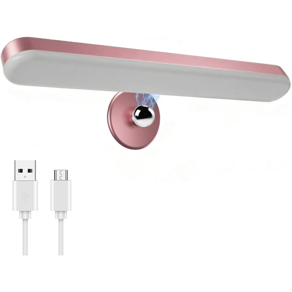 JJEAN-Wireless Vanity Lights for Mirror, Rechargeable Battery Operated Stick on Lamp, Adjustable Makeup Light, Cordless Magnetic LED Bar Renter Friendly Lighting Decor Gift, Pink