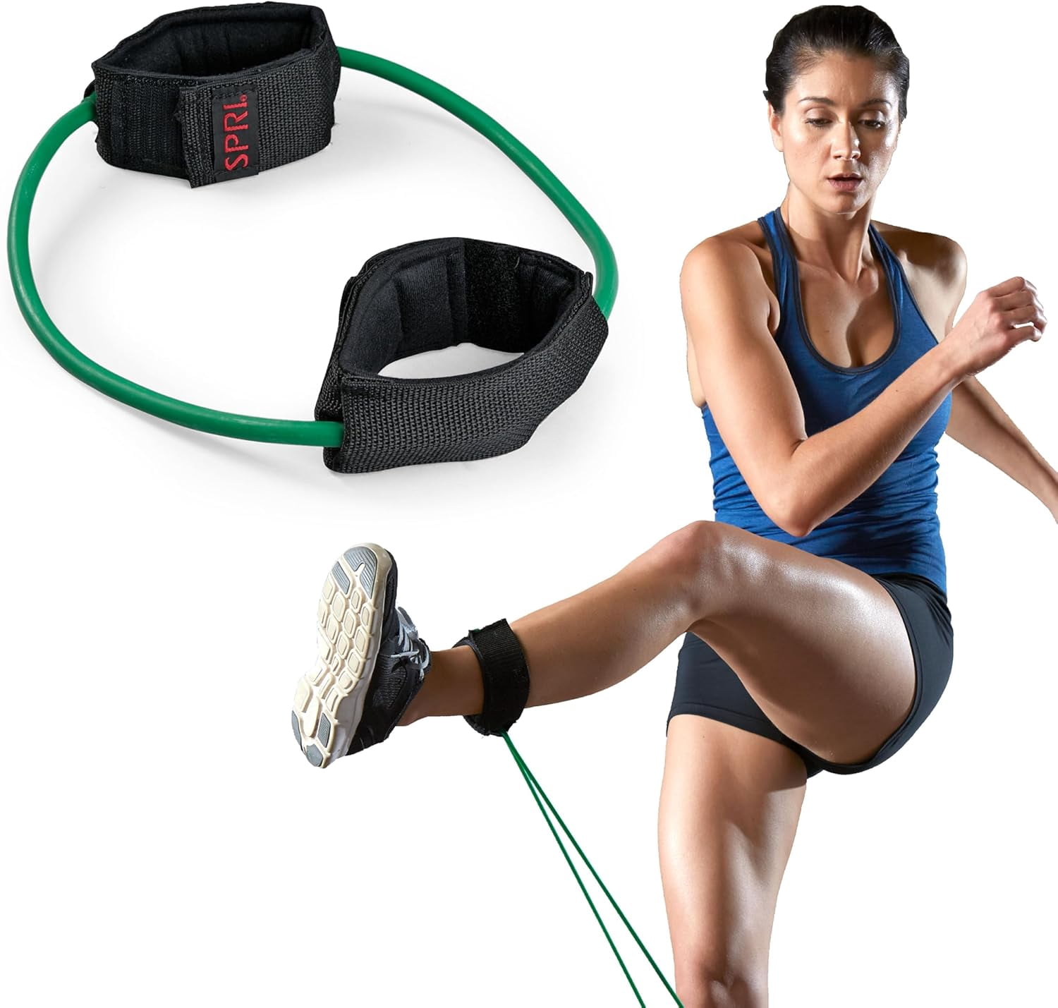 JJEAN-Xercuff Leg Resistance Band Exercise Cord with Non-Slip Padded Ankle Cuffs (All Bands Sold Separately) Portable for the Gym or At Home Workout Equipment