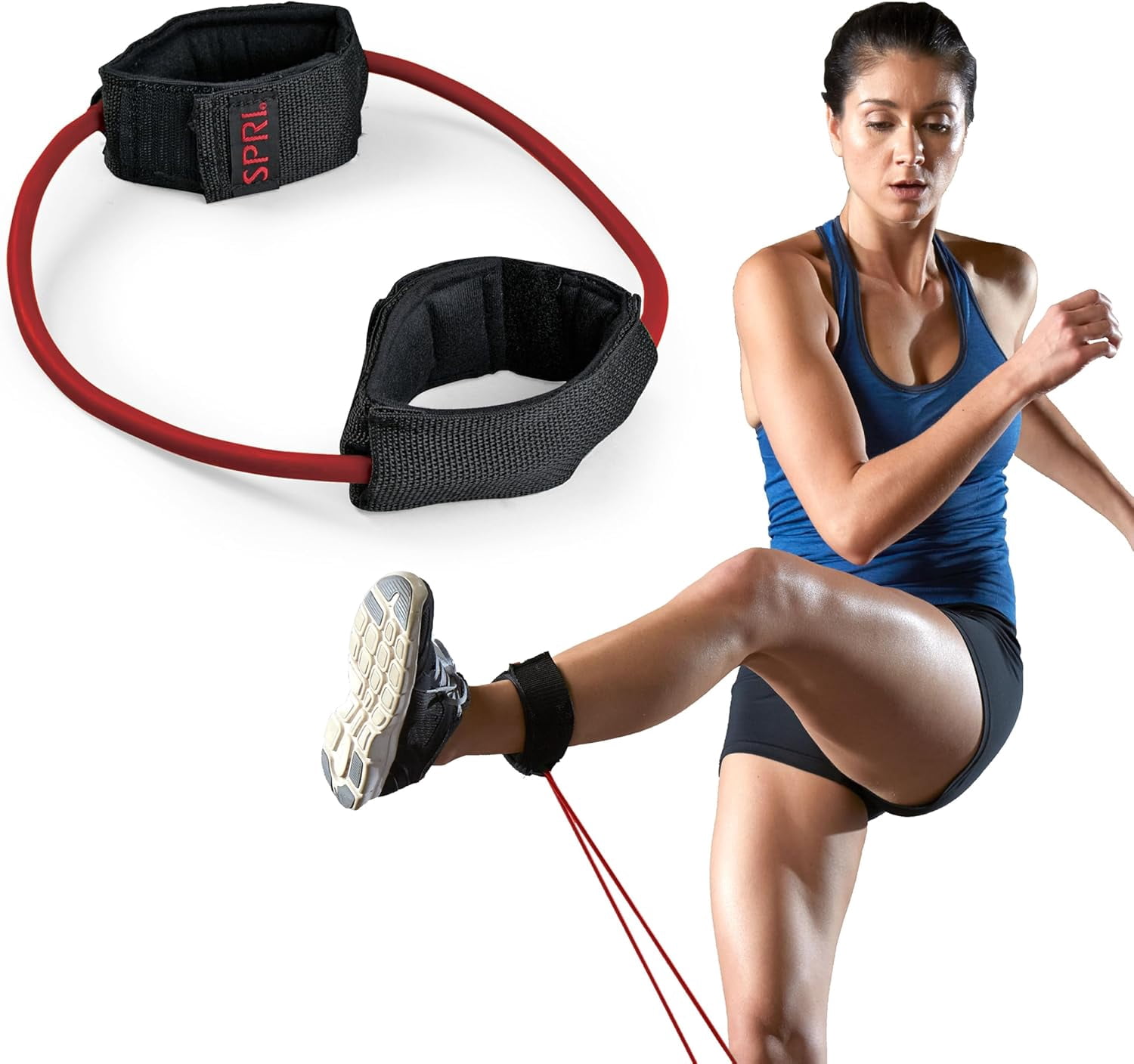 JJEAN-Xercuff Leg Resistance Band Exercise Cord with Non-Slip Padded Ankle Cuffs (All Bands Sold Separately) Portable for the Gym or At Home Workout Equipment