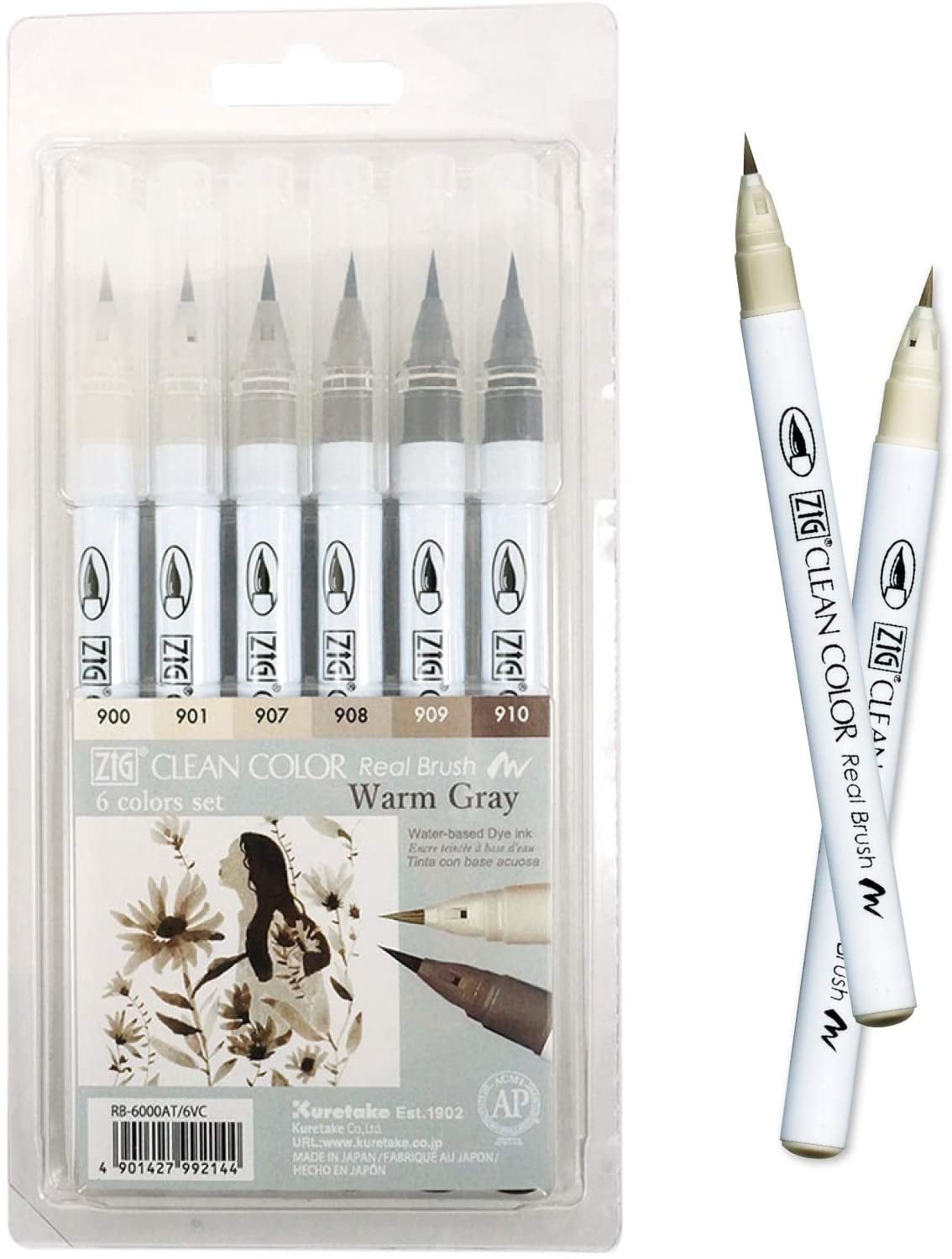 JJEAN-Zig Clean Color Brush Marker, Flexible Brush Tips, Watercolor Pens for Painting, Drawing, Calligraphy and Brush Lettering for Artists
