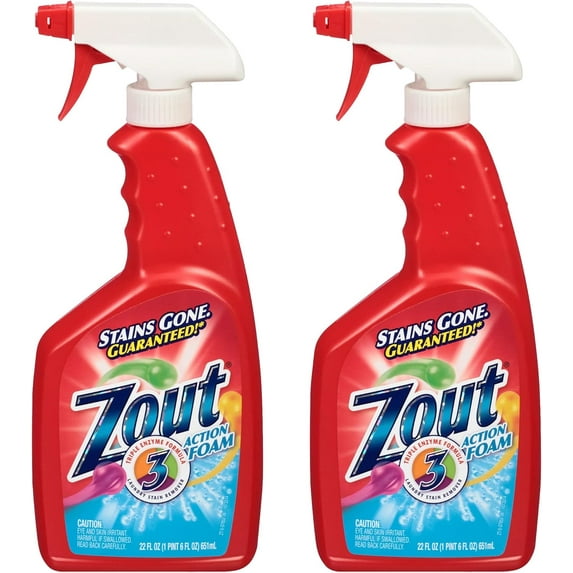 JJEAN-Zout Laundry Stain Remover Spray, Triple Enzyme Formula, 22 Ounce Bottles, 2-Pack