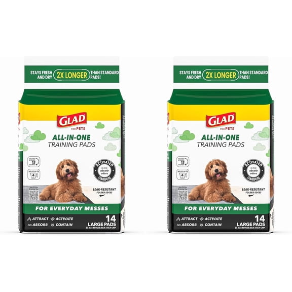 JJEAN-for Pets Black Charcoal Puppy Pads, All-in-One | Puppy Potty Training Pads that Absorb & NEUTRALIZE Urine Instantly | New & Improved Quality Puppy Pee Pads, 14 Count (Pack of 2)