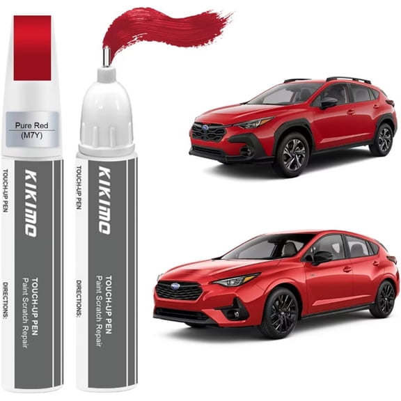 JJEAN-for Subaru Touch Up Paint(Pure Red(M7Y)), Car Paint Repair Kit for Subaru, 2 In 1 Scratches Repair with Pen Tip and Brush, Color-Matched for Quick & Easy Fix