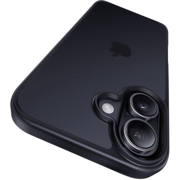 JJEAN-for iPhone 16 Case, [Never Yellow Technology] [Mil-Grade Drop Protection] Translucent Slim Cover Women Men for iPhone 16 Case Phone Case 6.1 inch, Frosted Black