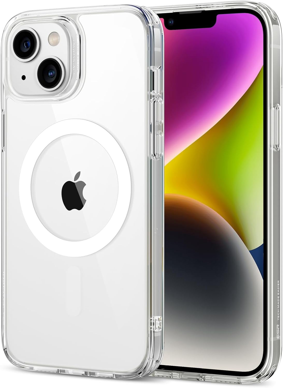 JJEAN-for iPhone 16 Plus Case, Camera Control, Compatible with MagSafe, Shockproof Military-Grade Protection, Magnetic Phone Case for iPhone 16 Plus, Classic Hybrid Case (HaloLock), Clear | Camera Co