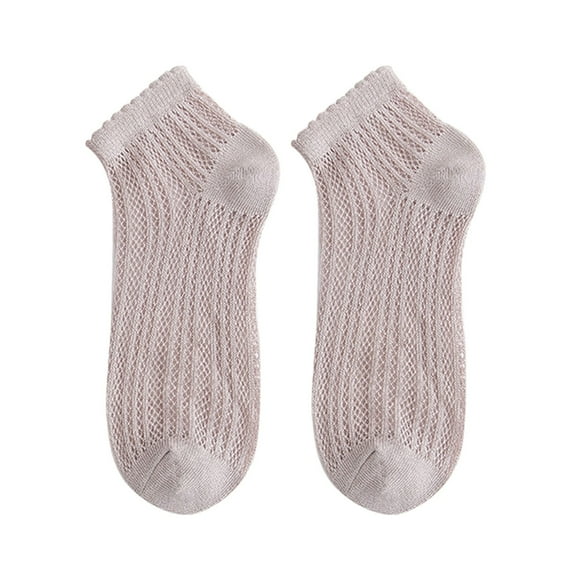 JJHGVB Ankle Socks Cotton Socks Women's Solid Color Light Mesh Breathable And Comfortable Spring And Summer Thin Short Socks Socks for Women Beige A