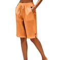 thumbnail image 1 of JJHGVB Bermuda Shorts Women Gauze Shorts Knee Length Lightweight Summer Shorts Comfy Shorts Casual Summer Beach Pants Wide Leg Summer Shorts Beach Vacation Shorts Womens Shortd Orange S, 1 of 8