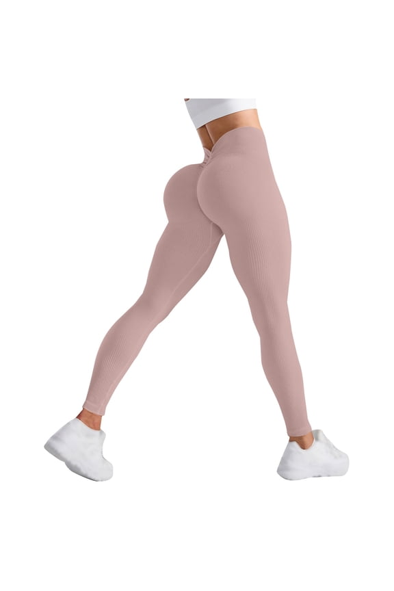 Butt Lifting Leggings for Women Yoga Leggings Workout Leggings for Women Seamless Spring Leggings Womens Pants Casual Workout Running Leggings for Women Scrunch Booty Khaki S-L