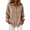 thumbnail image 1 of JJHGVB Button Down Shirts for Women Casual Blouses Basic Solid Undershirts Dressy Casual Pullover Lightweight Sweatshirts for Women Business Casual Tops for Women Business Casual Coffee 3XL, 1 of 4
