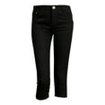 thumbnail image 1 of JJHGVB Capri Jeans pedal pushers for women Lounge Trousers Knee Length Jean Cropped Stretchy Denim Lightweight Breathable Capris Denim Pants High Waisted Capri Jeans Cropped Pant Black L, 1 of 7