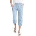 thumbnail image 1 of JJHGVB Capri Pants for Women Petite Capris for Women Petite Length Plus Size Pants Women High Waisted Pants Straight Leg Pants With Pockets Drawstring Pants Women Athletic Capris Light Blue 3XL, 1 of 5