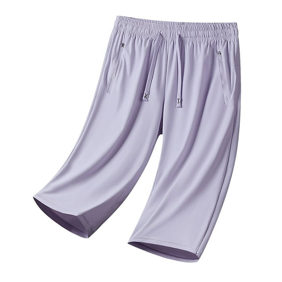 JJHGVB Capri Pants for Women Wide Leg Capris Active Capri Pants For Women Stretchactive High Waisted Drawstring Breathable Quick Drying Pants Capri Sweatpants Summer Pants Purple L