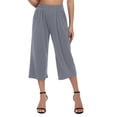 thumbnail image 1 of JJHGVB Capris Pants Cropped Pant Leg Knee Length Trouser Straight Lounge Trousers with Pockets Capris Pants for Women Flowy Pant Casual Straight pedal pushers for women High Waist Gray XL, 1 of 8