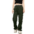 thumbnail image 1 of JJHGVB Cargo Pants Women High Waisted Pants Women's Outdoor Quick Drying With Multiple Pockets And Detachable Style Elastic Windbreaker Pants Wide Leg Pants Woman Baggy Pants Green S, 1 of 9
