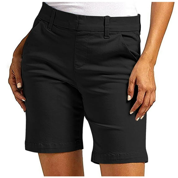 JJHGVB Cargo Shorts Golf Shorts Womens Shorts Casual Trendy Casual Summer High Waisted Shorts Straight Leg Hiking Vacation Outfits Womens Hiking Shorts Summer Shorts Black L
