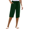 thumbnail image 1 of JJHGVB Cotton Linen Capris for Women Womens Linen Shorts Bermuda Shorts Resort Wear for Women 2026 Workout Shorts Beach Boho Pants Baggy Shorts Women Wide Leg Shorts for Women Wide Leg Capri Green XL, 1 of 9