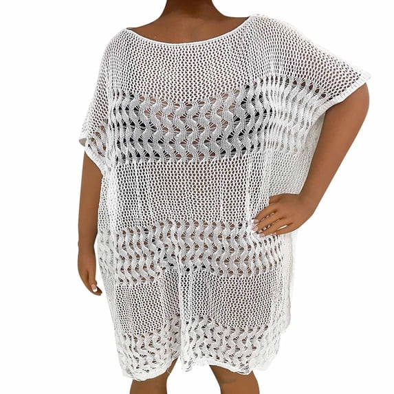 JJHGVB Cover Up womens cover up beach cover ups for women Loose Beachwear swim cover up for women Summer Bathing Suit swimsuit coverup for women Coverup for Swimwear White 2XL