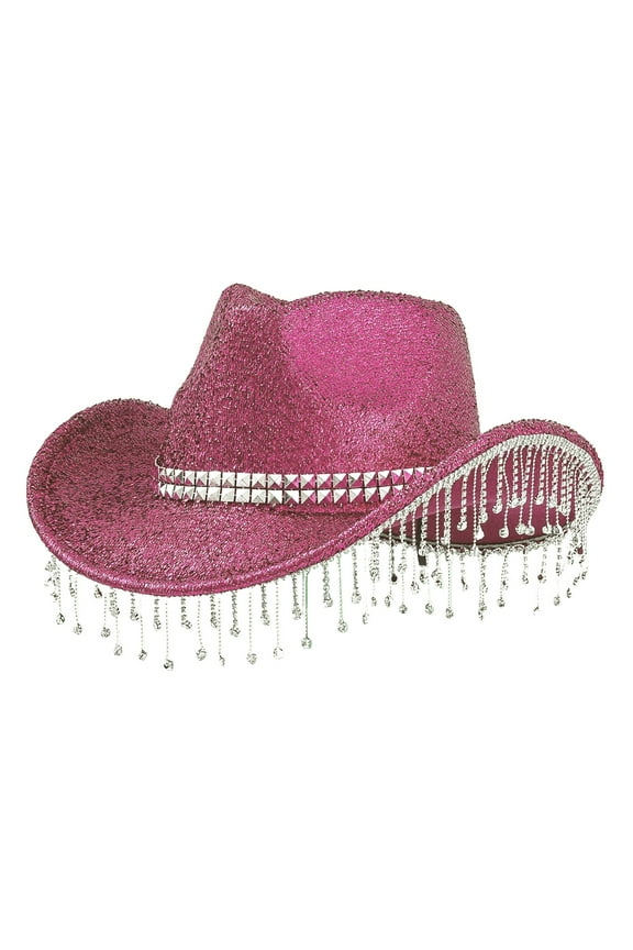 Cowboy Hat Fringe Cowboy Hat Sequin Cowboy Hat Hats for Women Caps for Men Mens Hat for Men Pink One Size