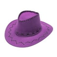 thumbnail image 1 of JJHGVB Cowboy Hat Western Beach Sun Hat Cowboy Hat with String Hats for Women Ladies Cowboy Hat Womens Cowboy Hats Cowboy Hat Men Purple One Size, 1 of 2