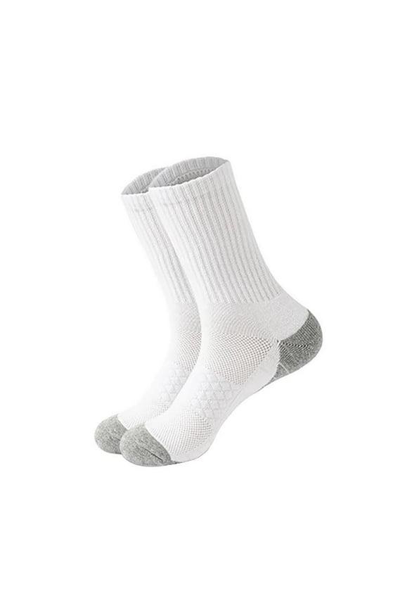 Crew Socks Cotton Socks Wool Hiking Socks For Men Women Wool Socks With Cushion For Camping Hunting Work Mens Socks White One Size