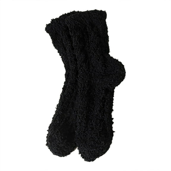 JJHGVB Crew Socks Fuzzy Socks Women's Solid Color Carpet Socks Winter Cute Thickened Floor Sleeping Socks Winter Socks Black One Size