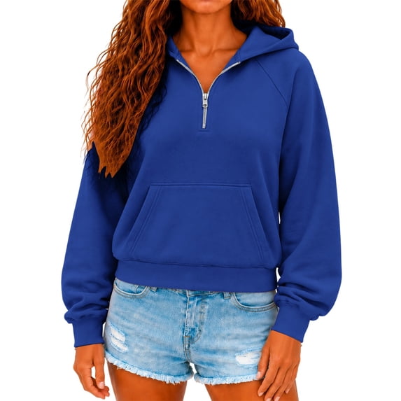JJHGVB Crop Hoodie Oversized Hoodie Trendy Lightweight Sweatshirt Workout Crop Tops Going Out Sweatshirt Loose Fit Oversized Sweatshirt Casual Classic Womans Hoodie A2-Blue S