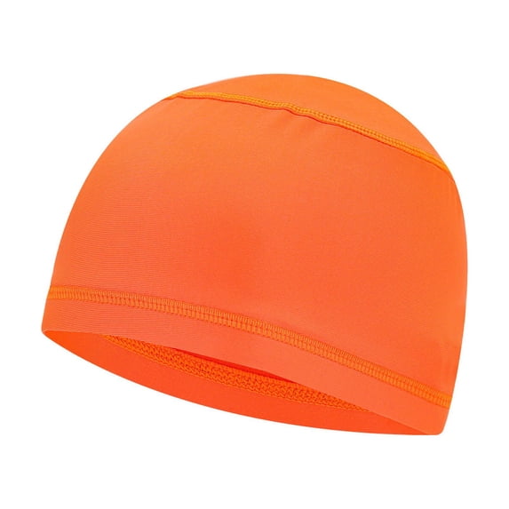 JJHGVB Cycling Beanie Hat Caps for Men Women Breathable Cap Soft Lightweight Running Beanie Liner Orange One Size