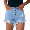 thumbnail image 1 of JJHGVB Denim Jean Shorts Simple All-Match Jeans Denim Shorts Summer Jumpsuit Casual Summer Jean Denim Shorts with Pocket Shorts with Pocket High Rise Thin Jeans Shorts Straight Leg Jean Light Blue S, 1 of 4