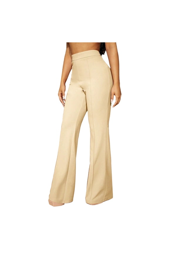 Dress Pants Women High Waisted Pants Women's High Waisted Versatile Fashionable Business Commuting Autumn Casual Formal Pants Palazzo Pants Womens Casual Pants Beige XL