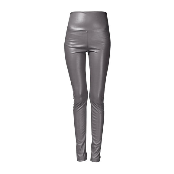 JJHGVB Faux Leather Leggings Fleece Lined Pants High Waisted Leggings for Women Dress Pants for Work Women Work Pants Women's Work Pants Trousers Pants for Women Gray 1 L